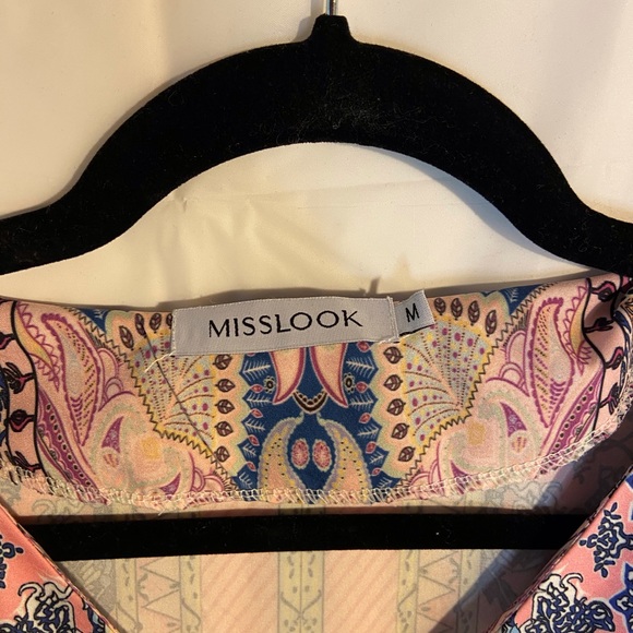 Mislook Mix Print Short Sleeve Boho Dress - Picture 2 of 4